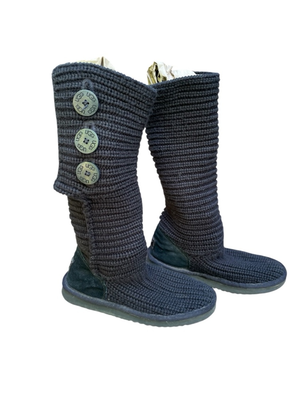 UGG Classic Cardy Sweater Boot Black Size 6